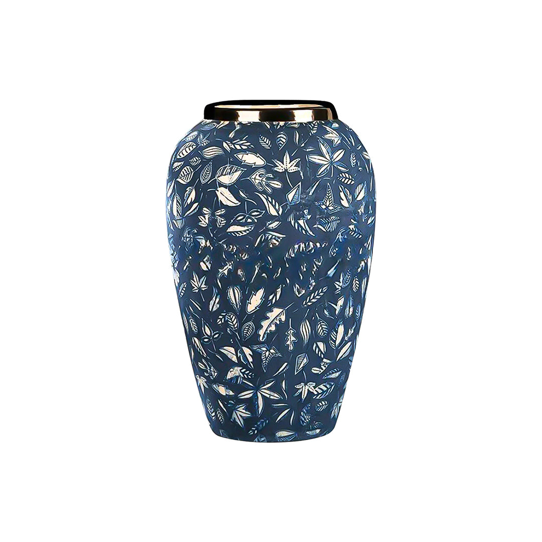 Blue Medium Ceramic Flower Vase Elegant Living Room Home Decor