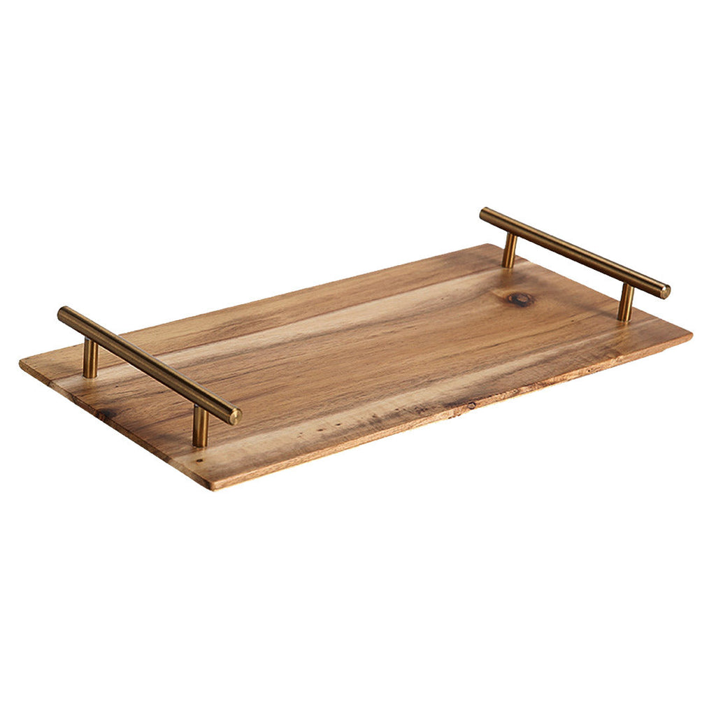 NNEAGS 39cm Brown  Rectangle Wooden Acacia Food Serving Tray Charcuterie Board Home Decor