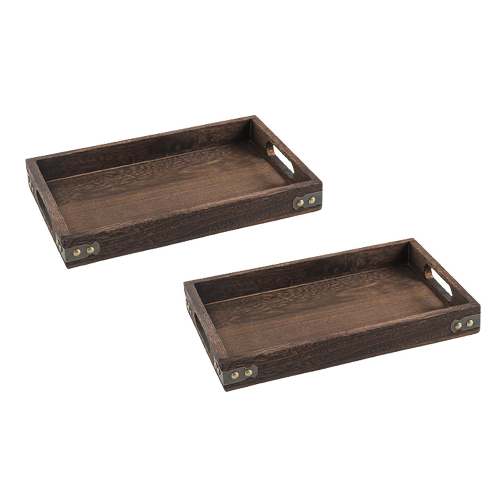 Large Walnut Rectangle Serving Tray Home Decor