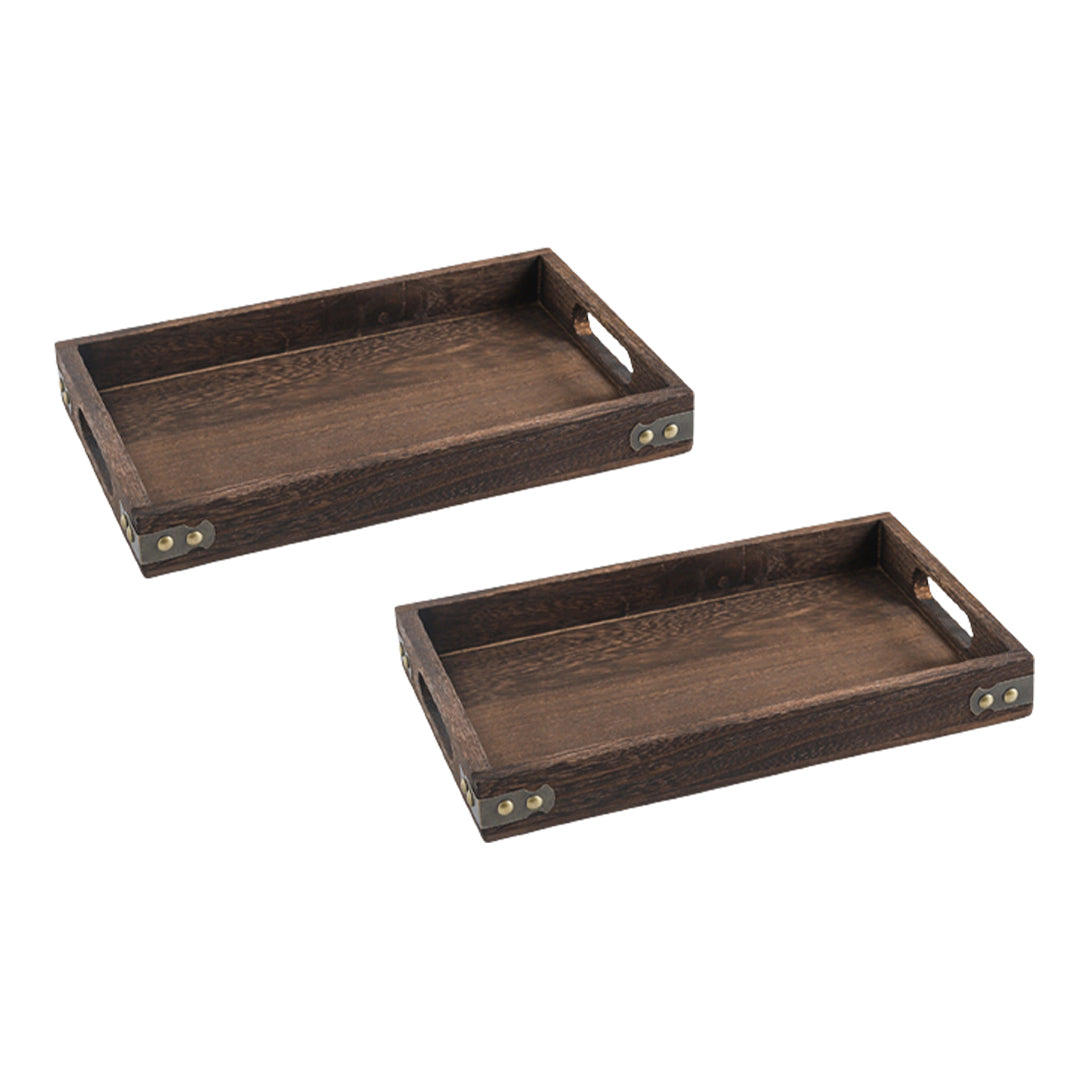 Large Walnut Rectangle Serving Tray Home Decor