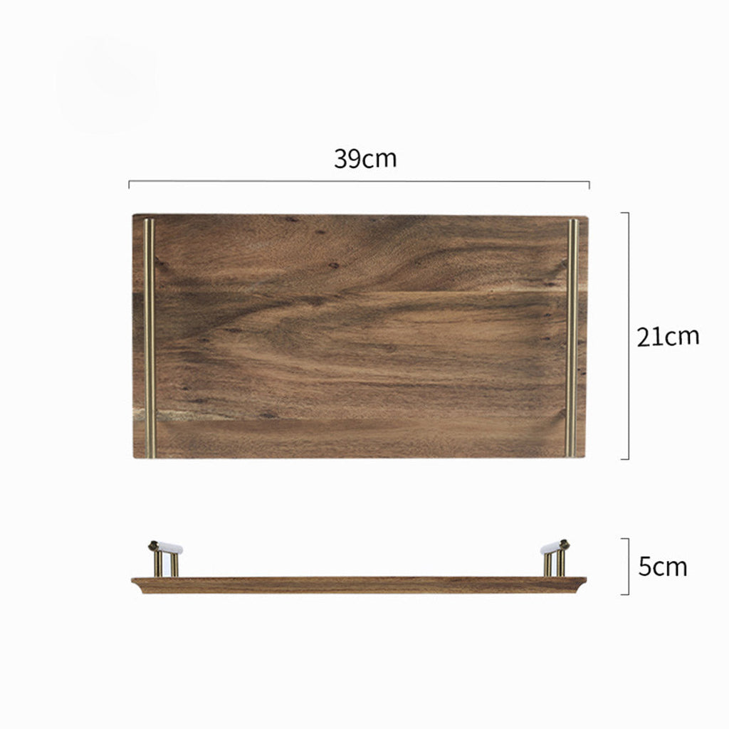 NNEAGS 39cm Brown  Rectangle Wooden Acacia Food Serving Tray Charcuterie Board Home Decor