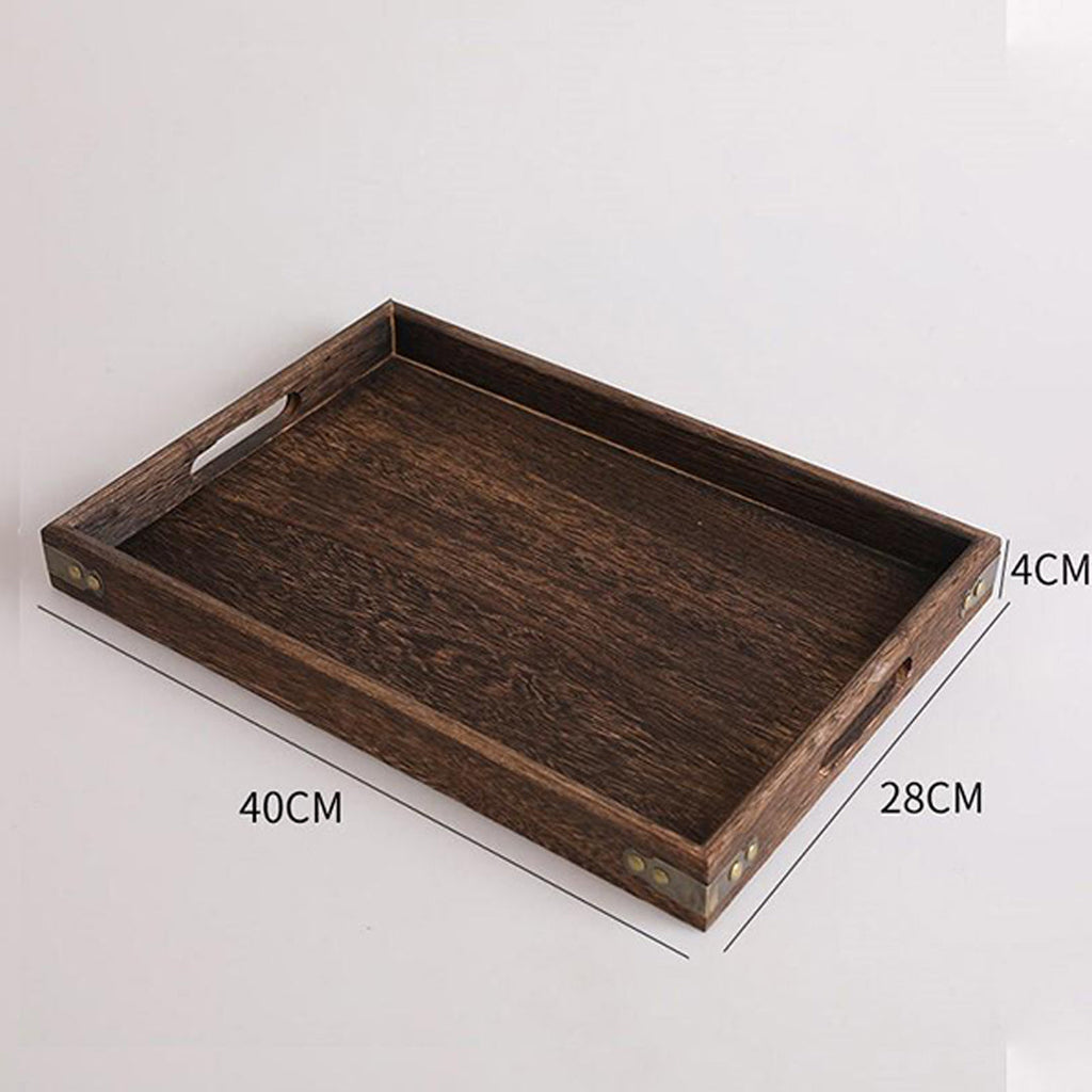 Large Walnut Rectangle Serving Tray Home Decor