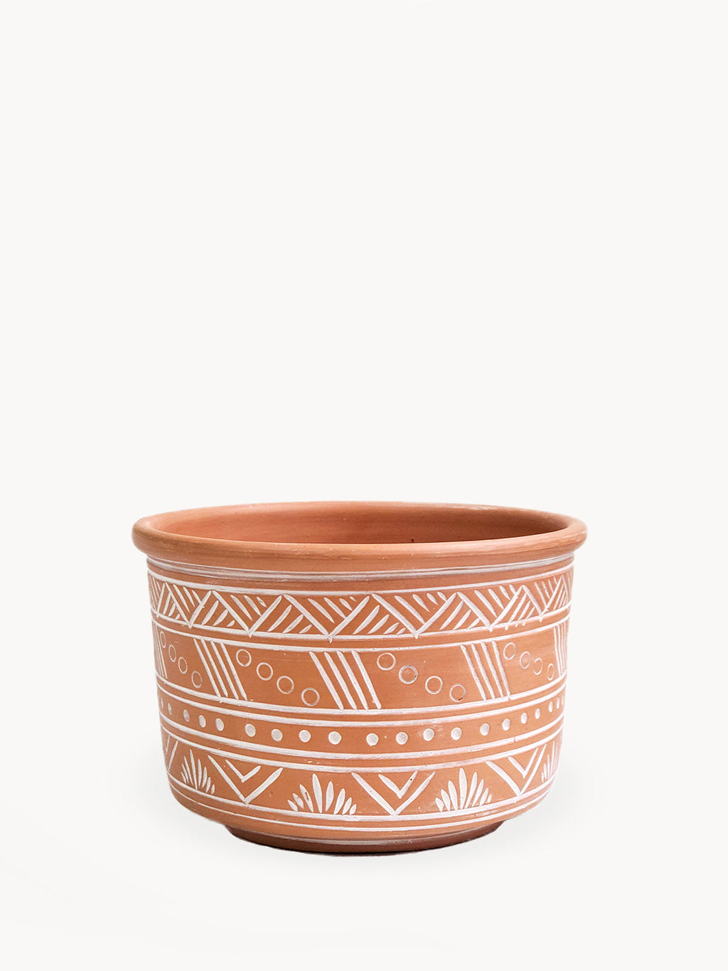 Hand Etched Terracotta Pot - Large | Made in Bangladesh
