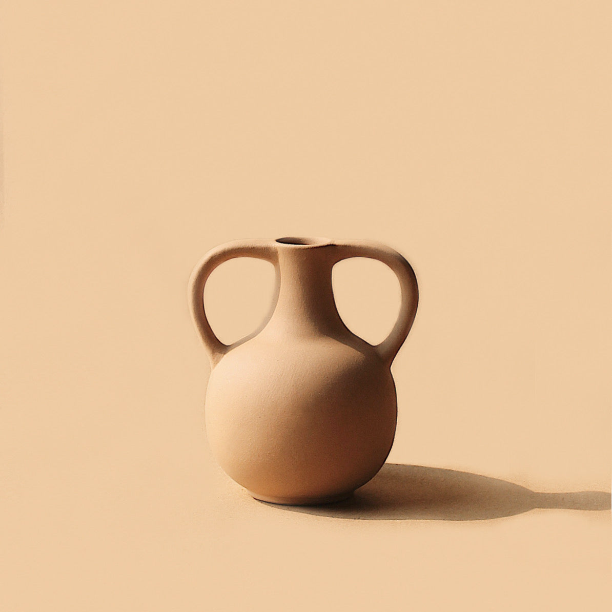 Bobble Ceramic Vase | Ancient-Inspired Sculpture | Dried Flowers | Terracotta & Off-White