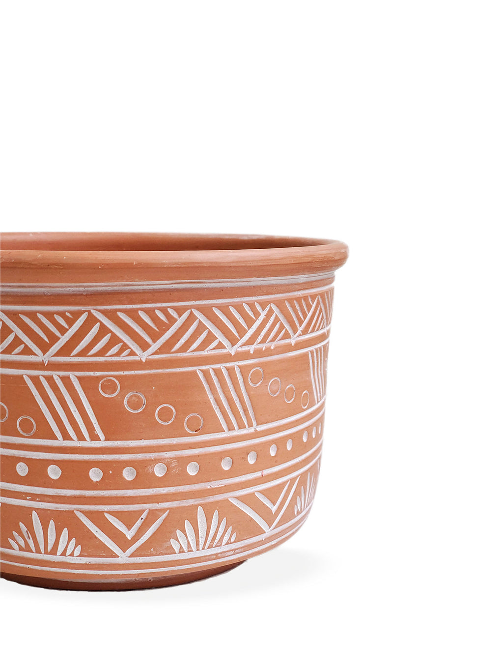 Hand Etched Terracotta Pot - Large | Made in Bangladesh