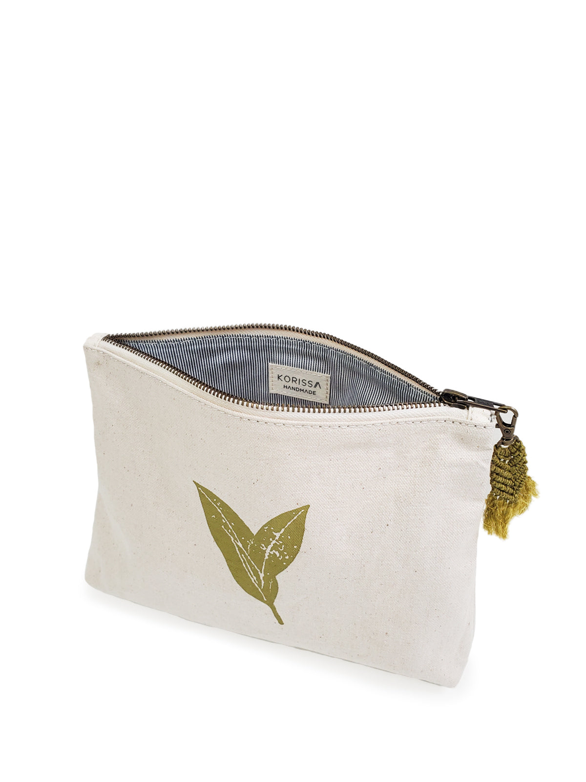 Hand Screen-Printed Cotton Canvas Pouch | Handmade in Bangladesh | Nature