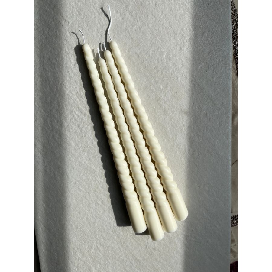 Spiral Taper Candles | Set of 2 | Handmade in Canada | Soy Wax | Aaram Lux
