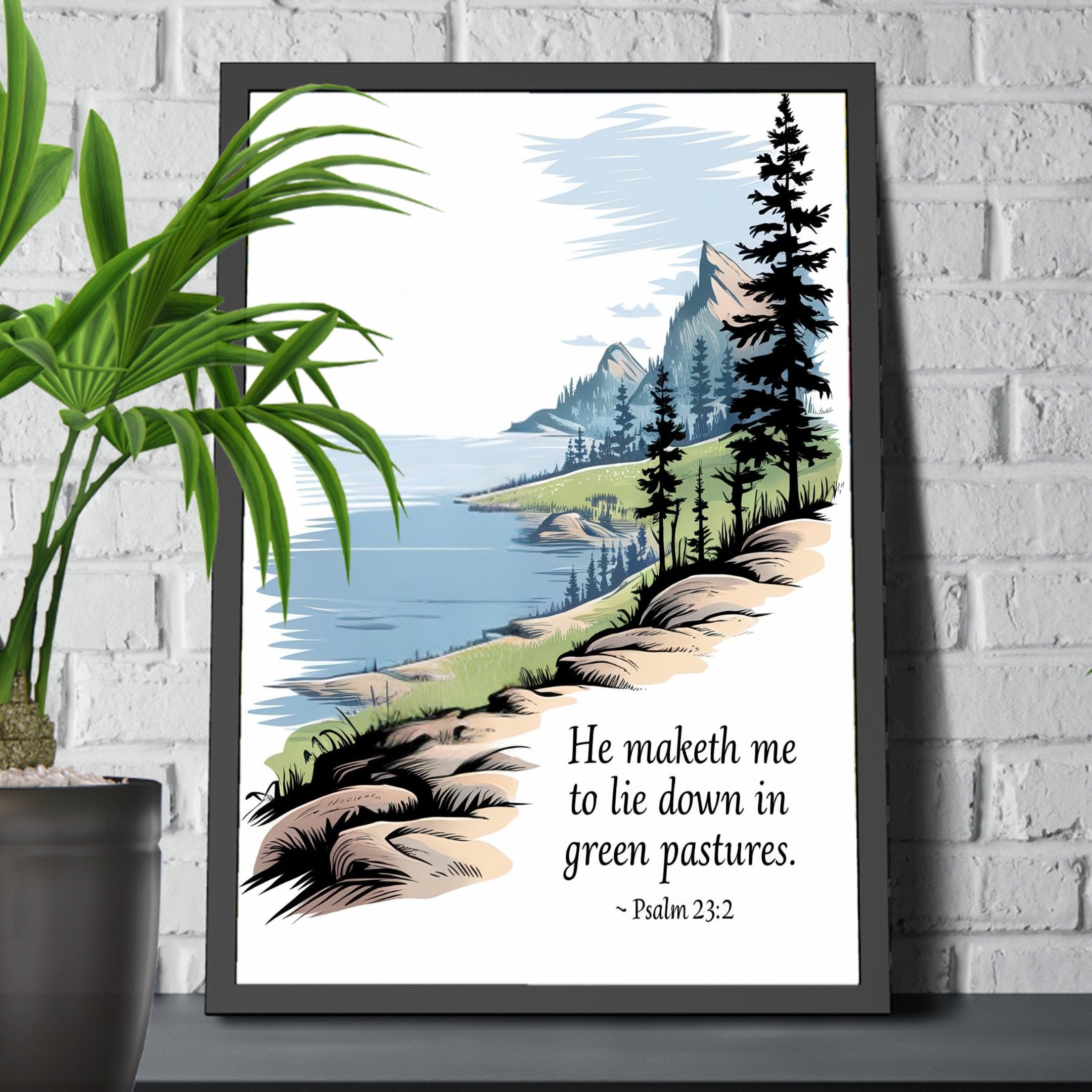 Giclee Faith Inspired Tranquil Ocean Horizon Landscape Uplifting