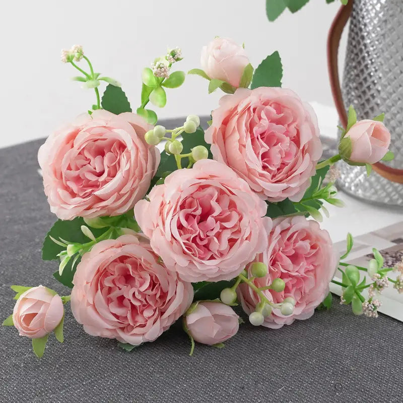 Realistic Light Pink Artificial Peony - Lifelike Home and Wedding Décor
