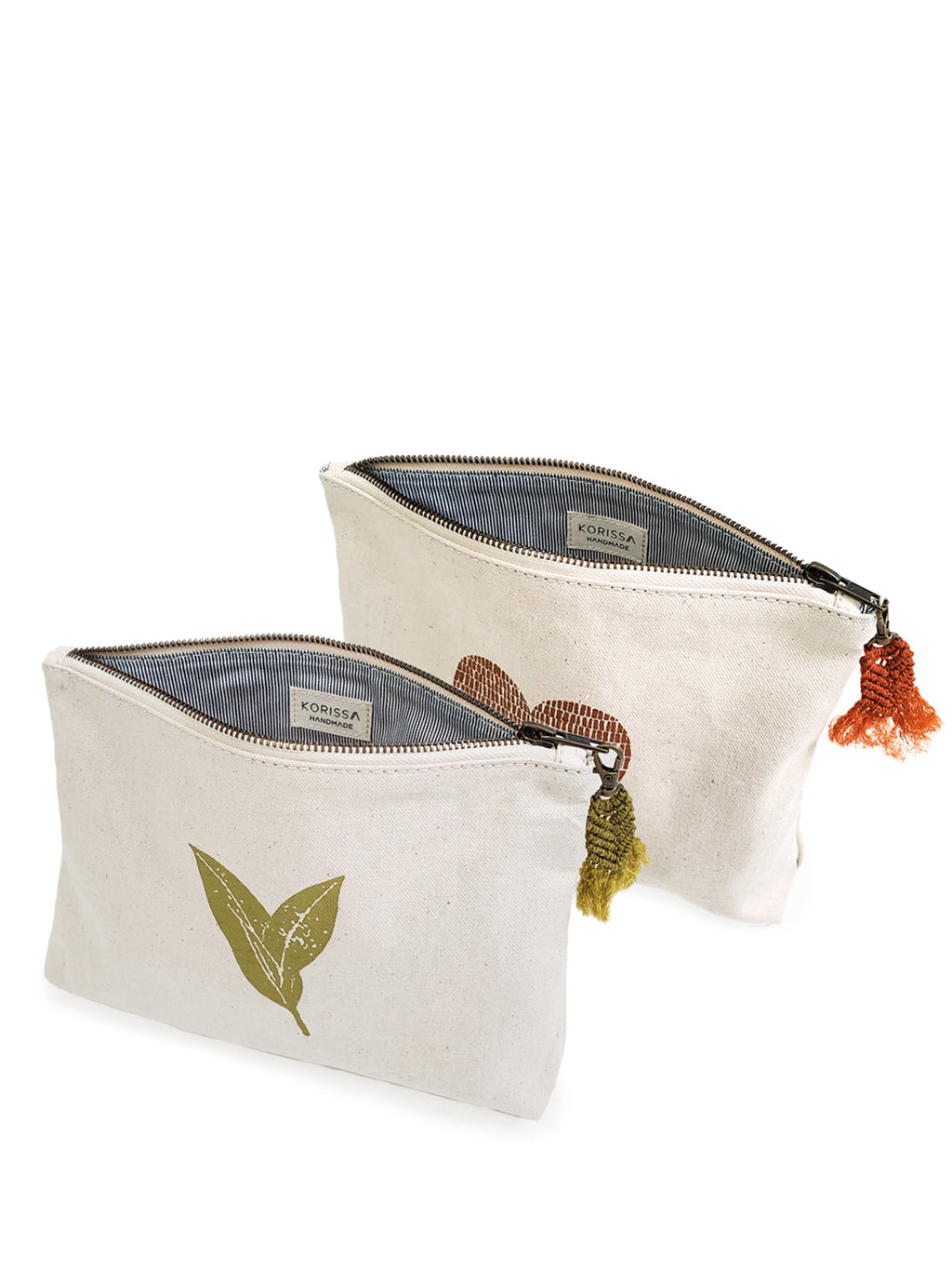 Hand Screen-Printed Cotton Canvas Pouch | Handmade in Bangladesh | Nature