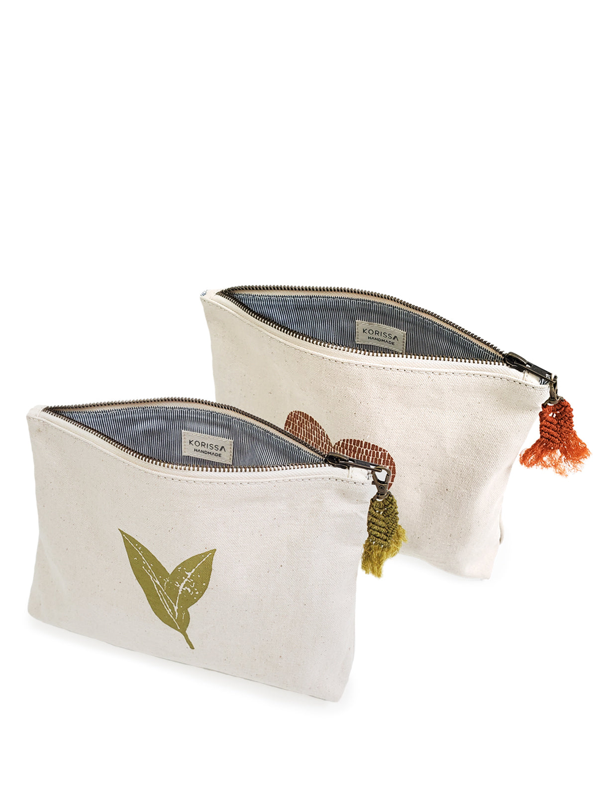 Hand Screen-Printed Cotton Canvas Pouch | Handmade in Bangladesh | Nature