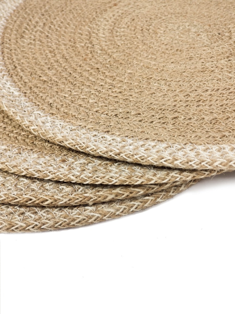 Agora Round Jute Placemat | Set of 4 | 100% Natural Jute | Handmade in Bangladesh | Korissa