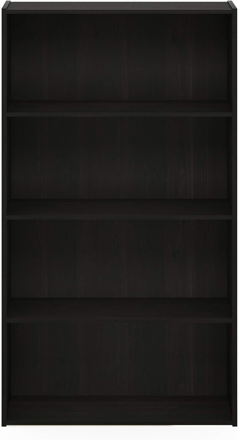 Espresso Four Tier Bookcase Bookshelf Storage Shelves