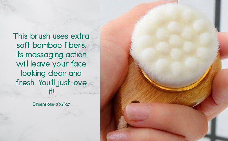 Bamboo Facial Brush | Superfine Bristles | Gentle Exfoliation for All Skin Types | Eco-Friendly & Non-Electric | BeNat