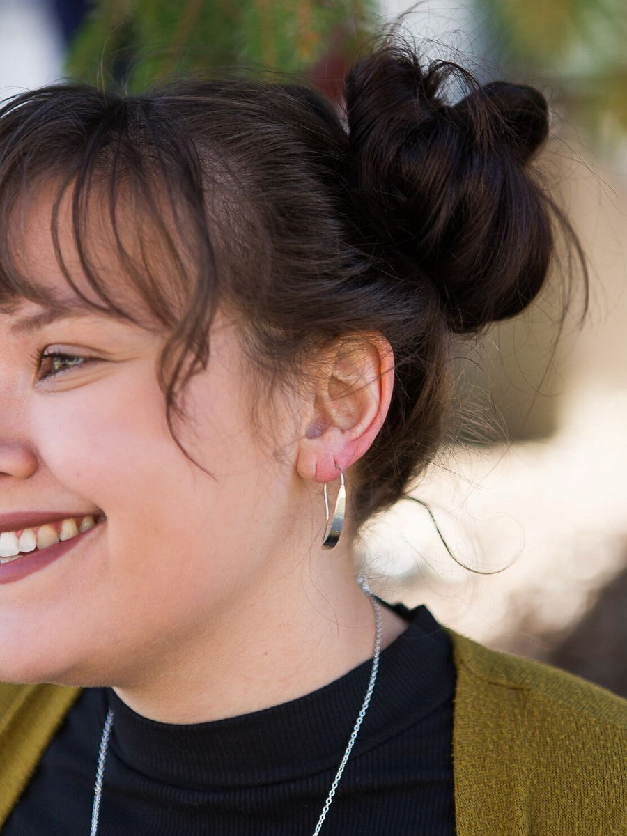 Faux Hoop Earrings – Lightweight Fair Trade | Brass or Silver