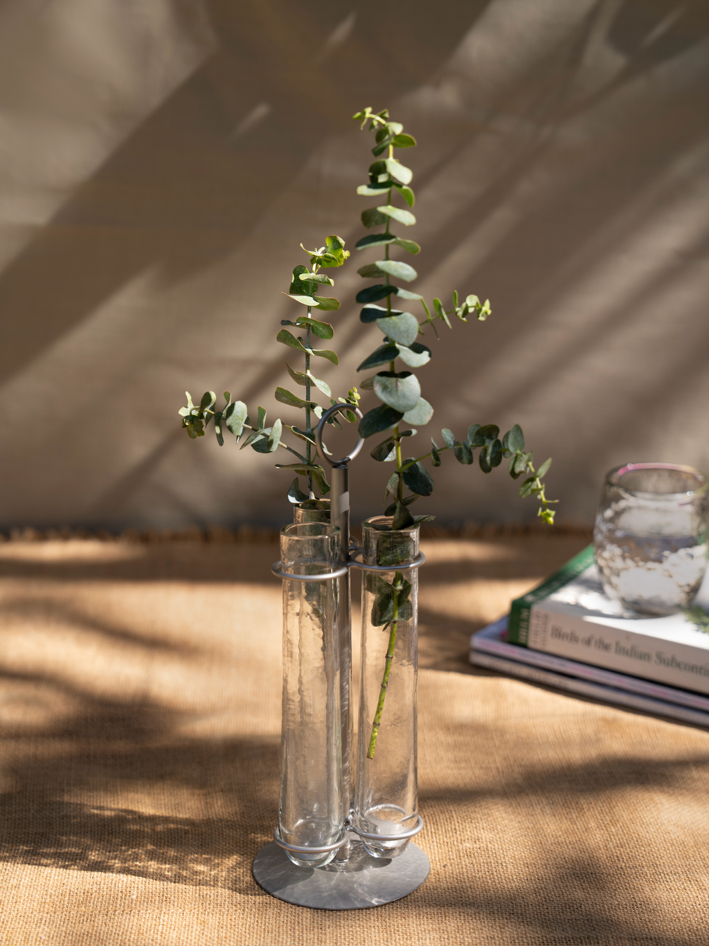 Floral Trio Table Vase – Hammered Pewter Finish