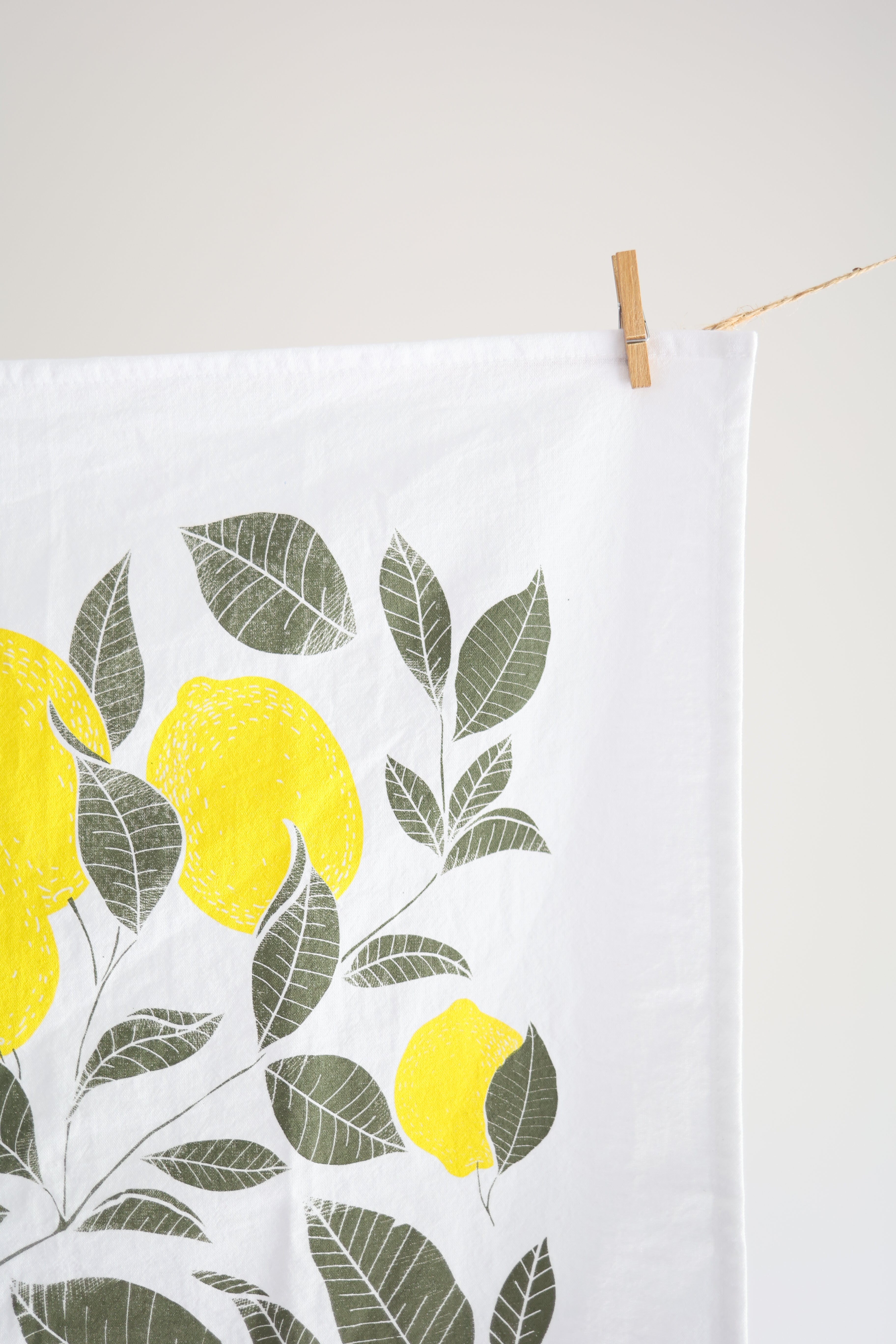 Lemon Tea Towel | Watercolor Art | 100% Cotton | Hanging Loop | Made in USA | Fair-Trade | Highland Ridge Decor