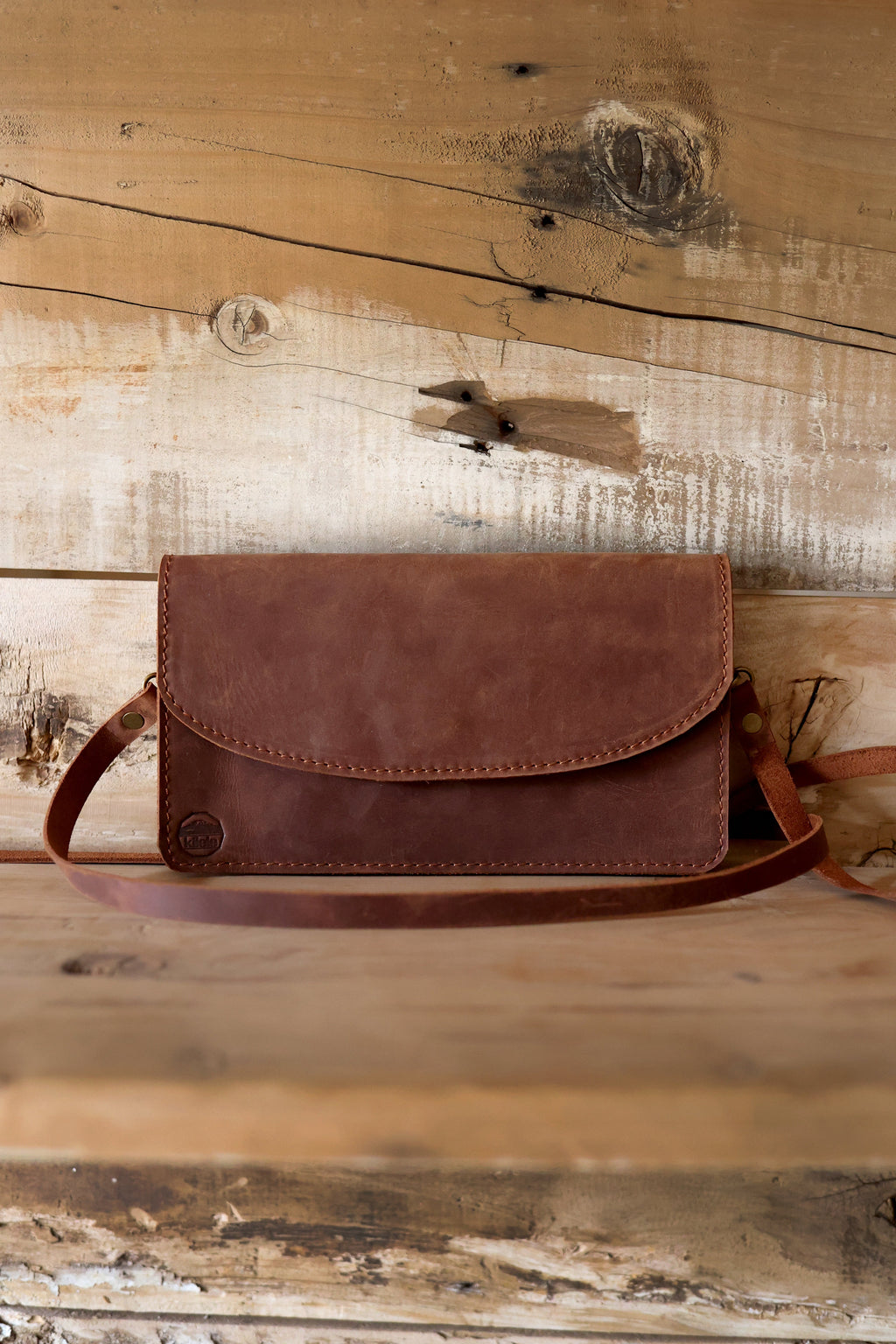 Safari Leather Crossbody Wallet