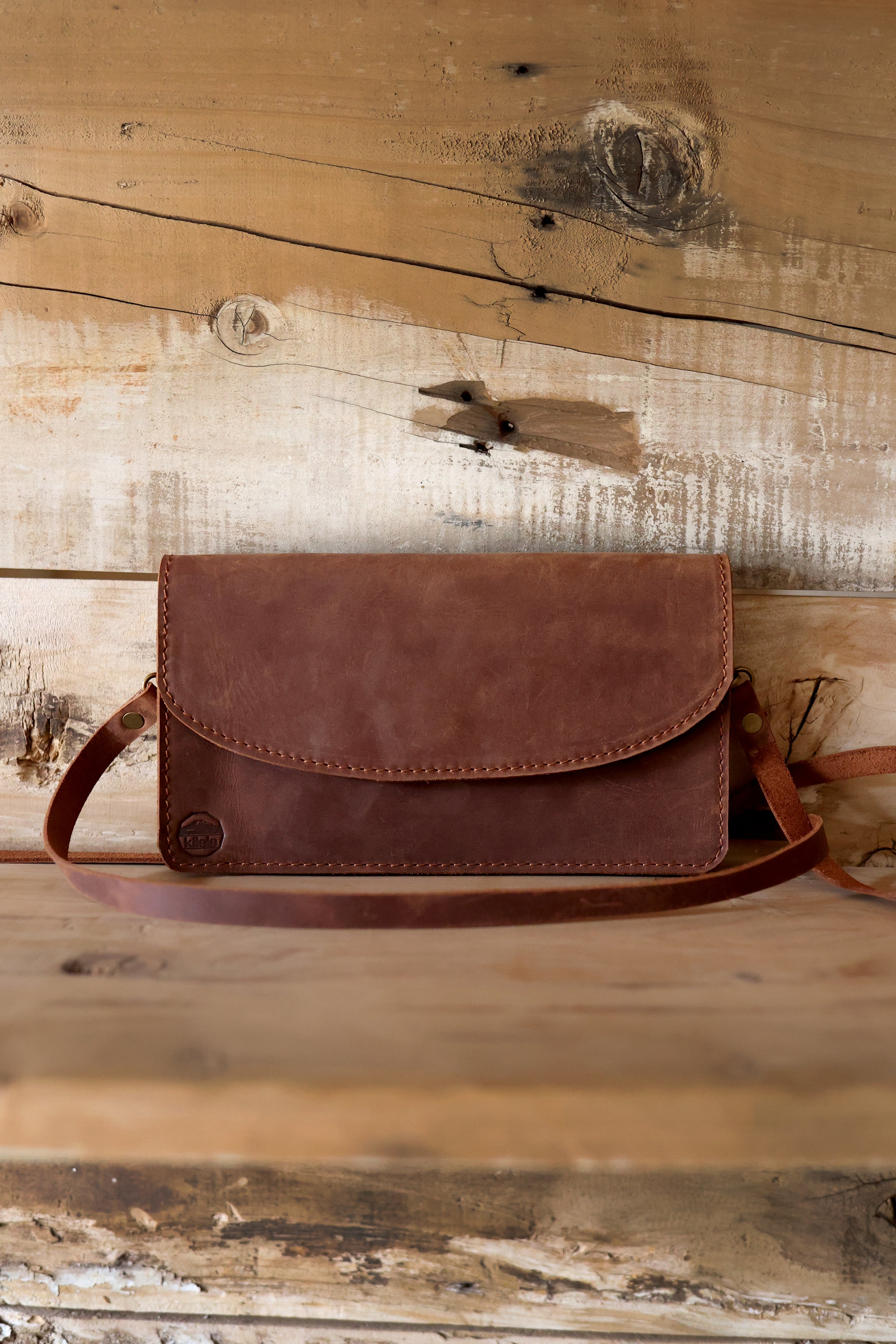 Safari Leather Crossbody Wallet