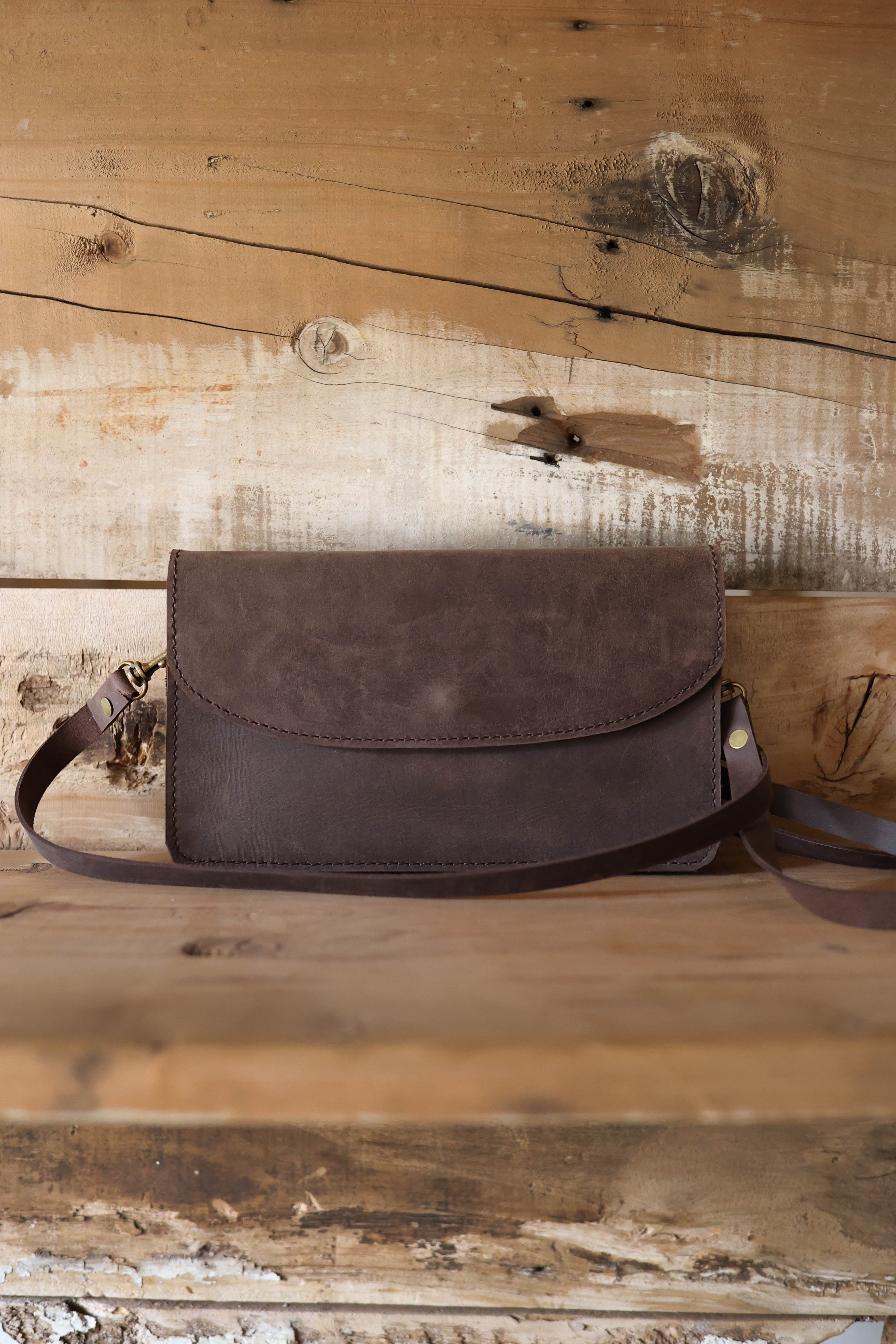 Safari Leather Crossbody Wallet