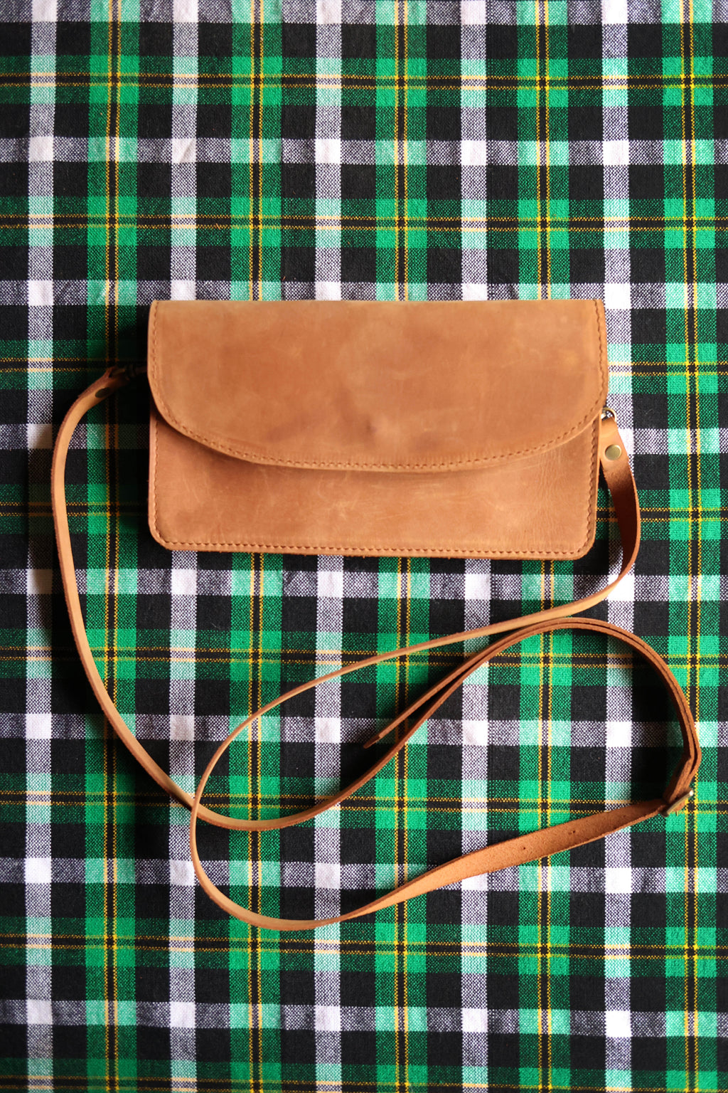 Safari Leather Crossbody Wallet