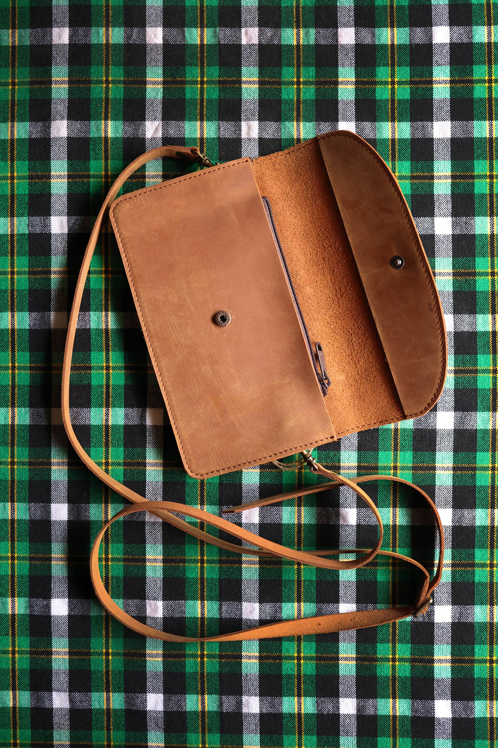 Safari Leather Crossbody Wallet