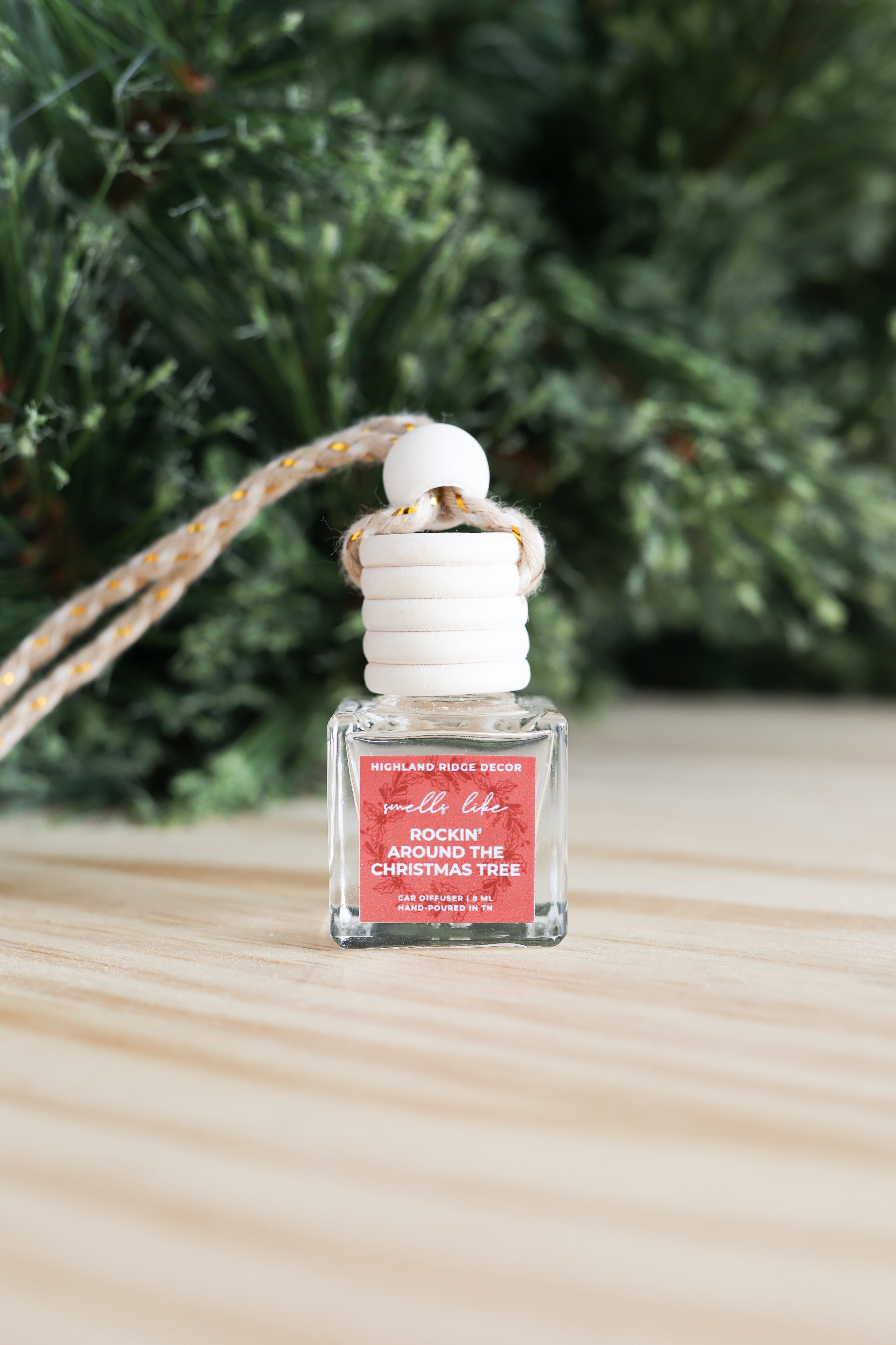 Rockin' Around The Christmas Tree | Car Diffuser | Hand-Poured | Orange, Clove & Ginger | Highland Ridge Decor