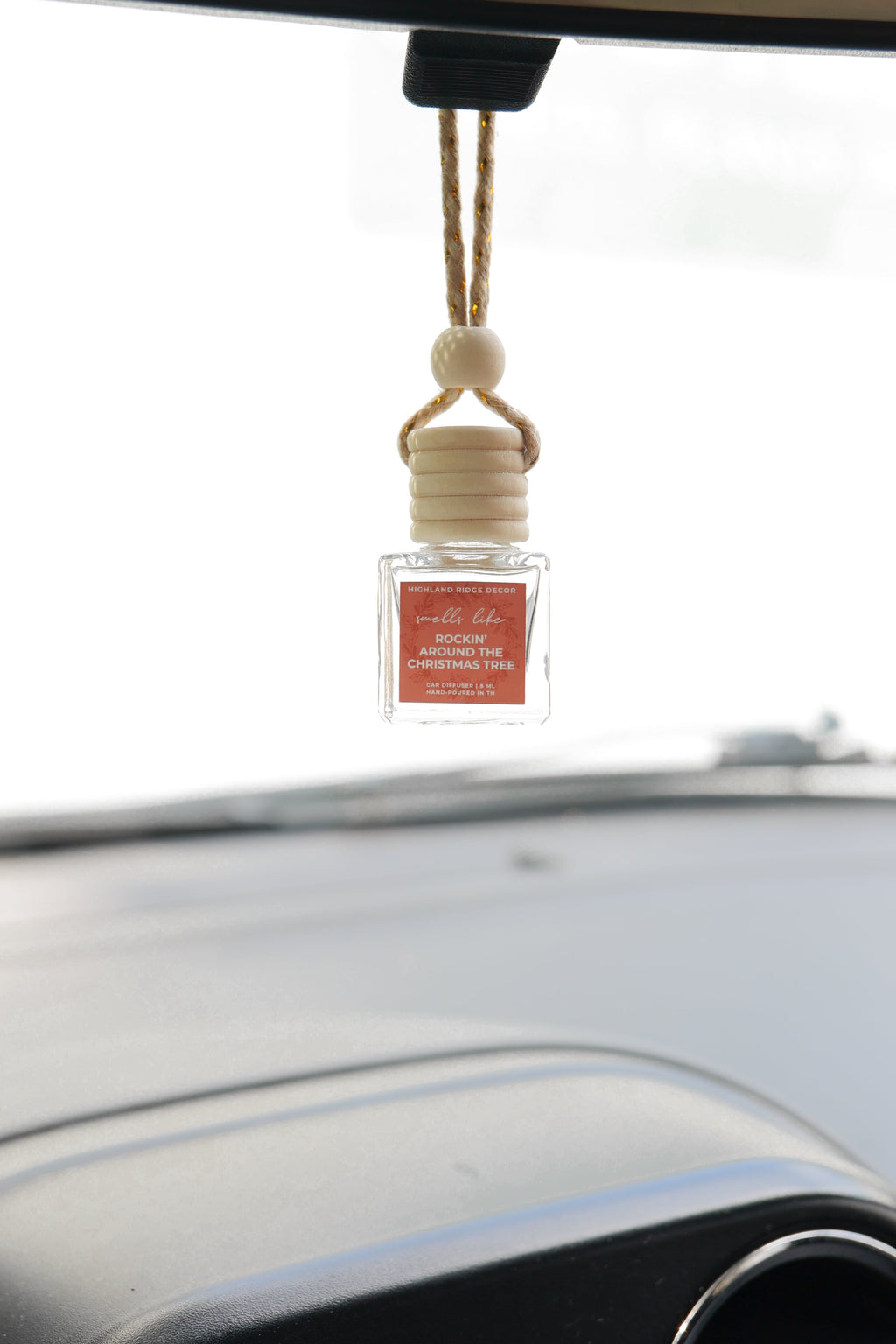 Rockin' Around The Christmas Tree | Car Diffuser | Hand-Poured | Orange, Clove & Ginger | Highland Ridge Decor