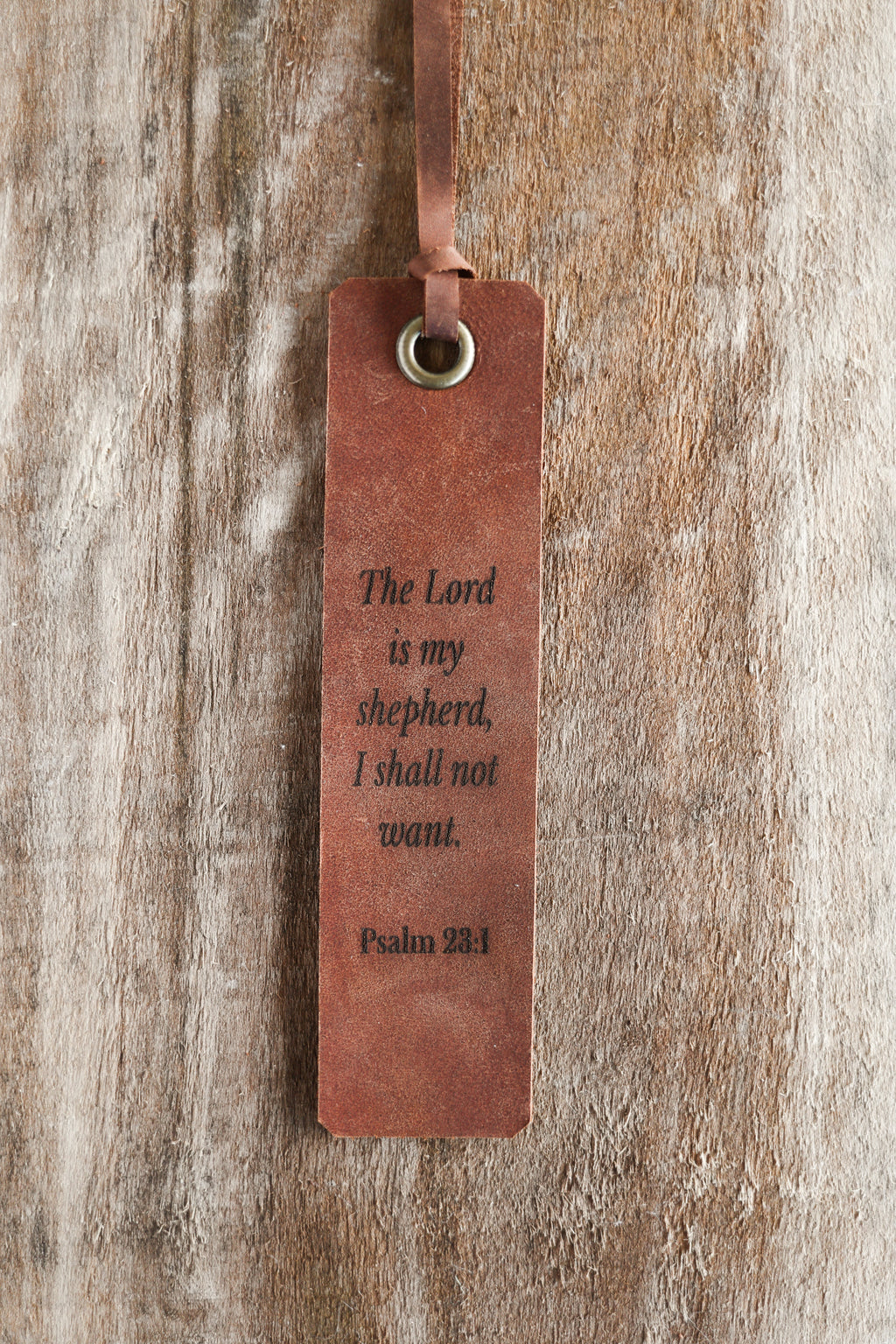 The Lord is My Shepherd Leather Bookmark | Handmade Genuine Leather | Brass Hardware | Made in Kenya | Kilele Gear