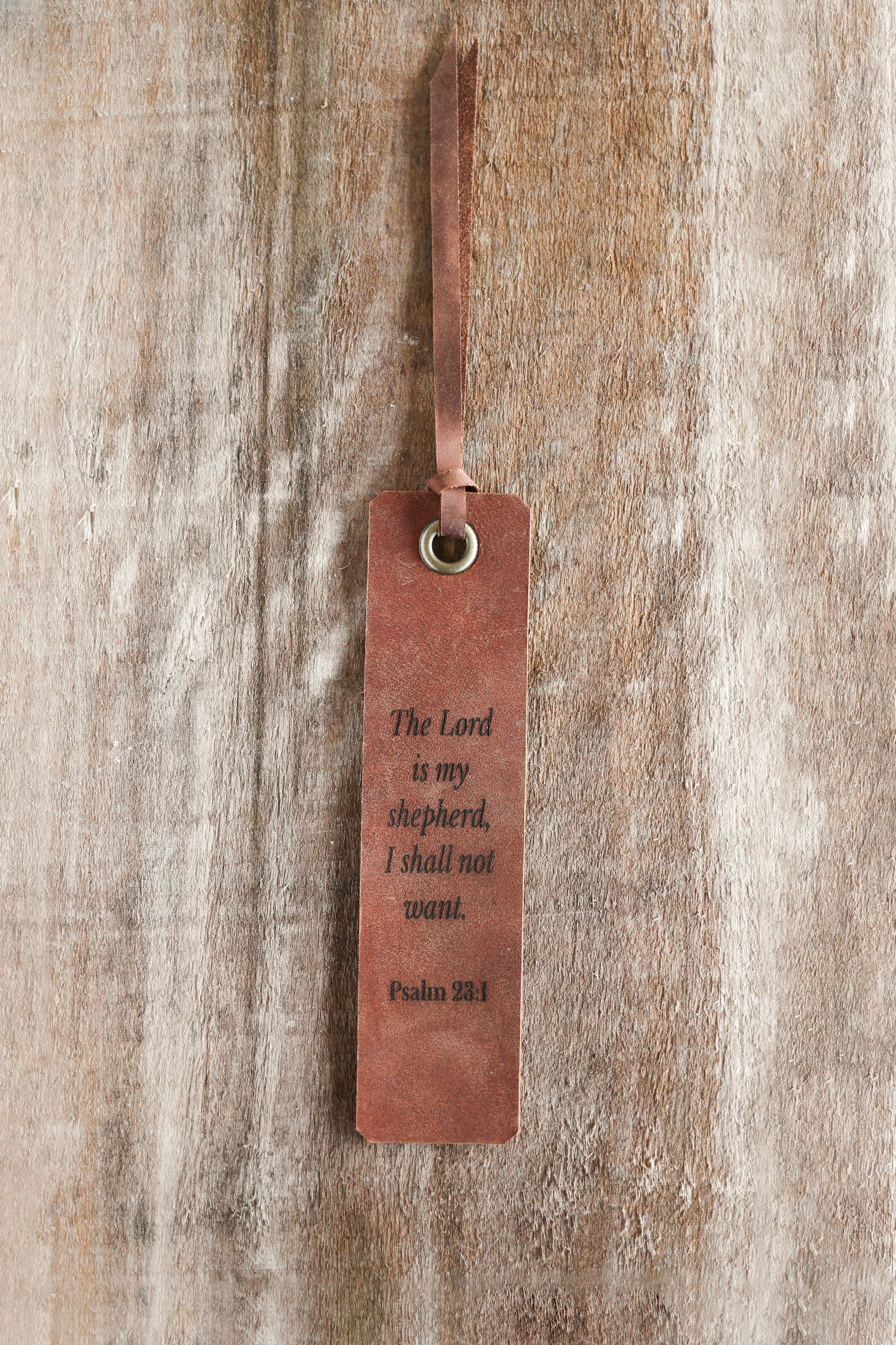The Lord is My Shepherd Leather Bookmark | Handmade Genuine Leather | Brass Hardware | Made in Kenya | Kilele Gear