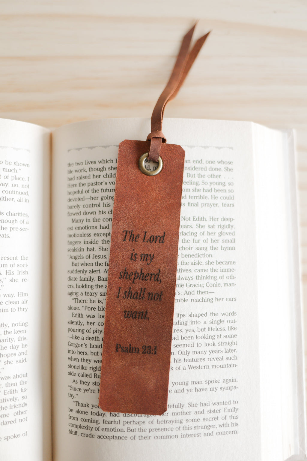 The Lord is My Shepherd Leather Bookmark | Handmade Genuine Leather | Brass Hardware | Made in Kenya | Kilele Gear
