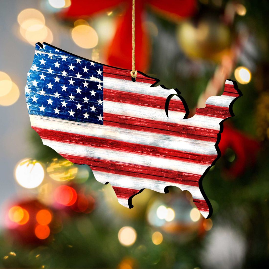 Land of the Free America Wooden Ornaments - American Patriotic Decor - 8198916