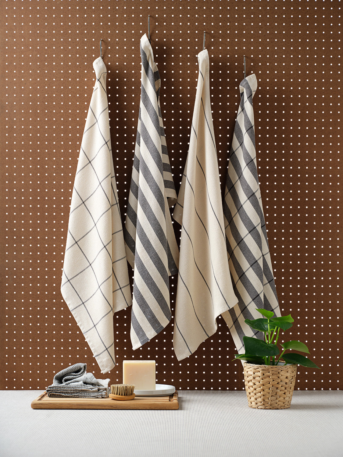 Cotton Kitchen Towels | Set of 4 | 100% Cotton | Waffle & Minimal Weave | Low Lint | Powered by People