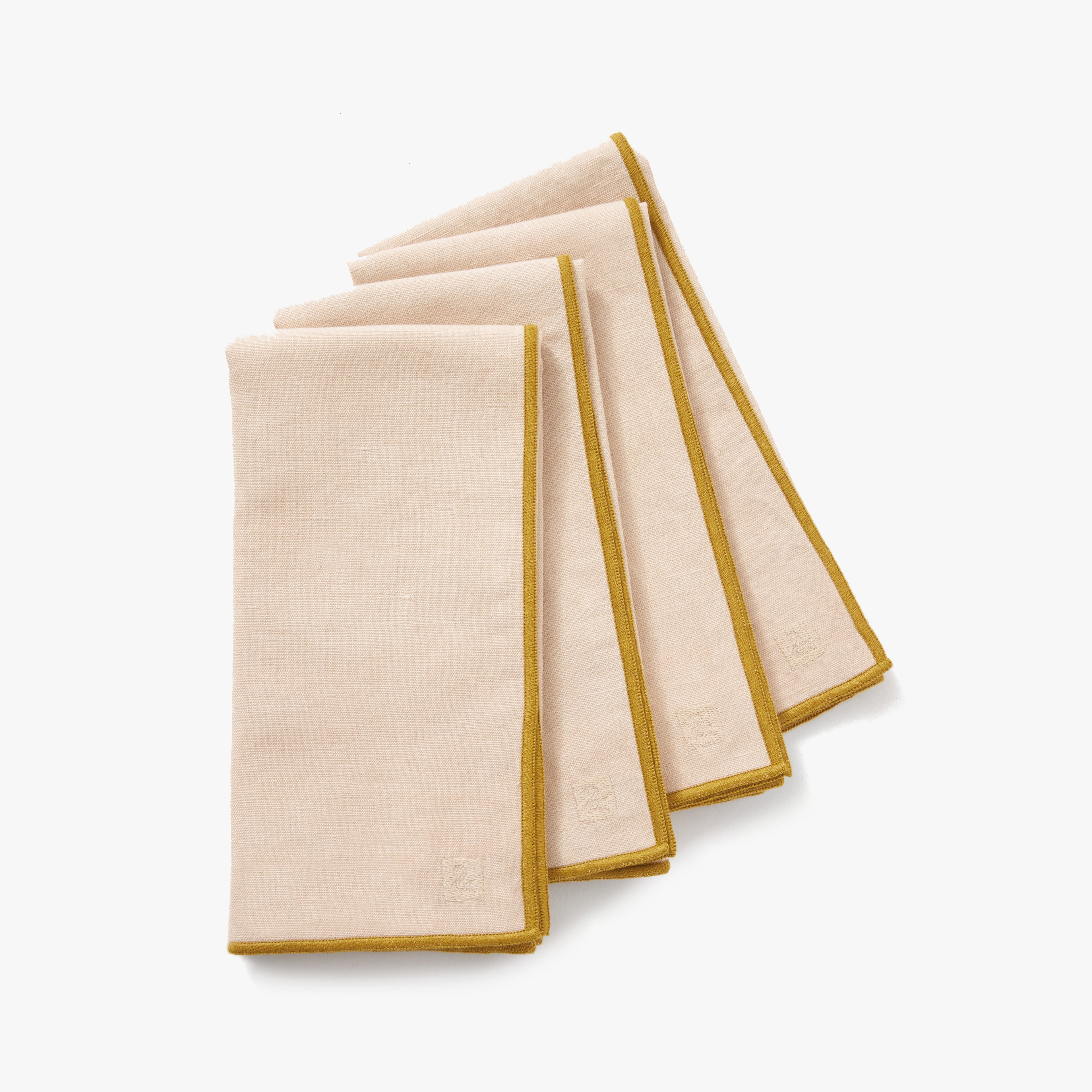 Oat Cotton-Linen Blend Napkins | Set of 4 | 20" x 20" | Handmade | Machine Washable | Powered by People