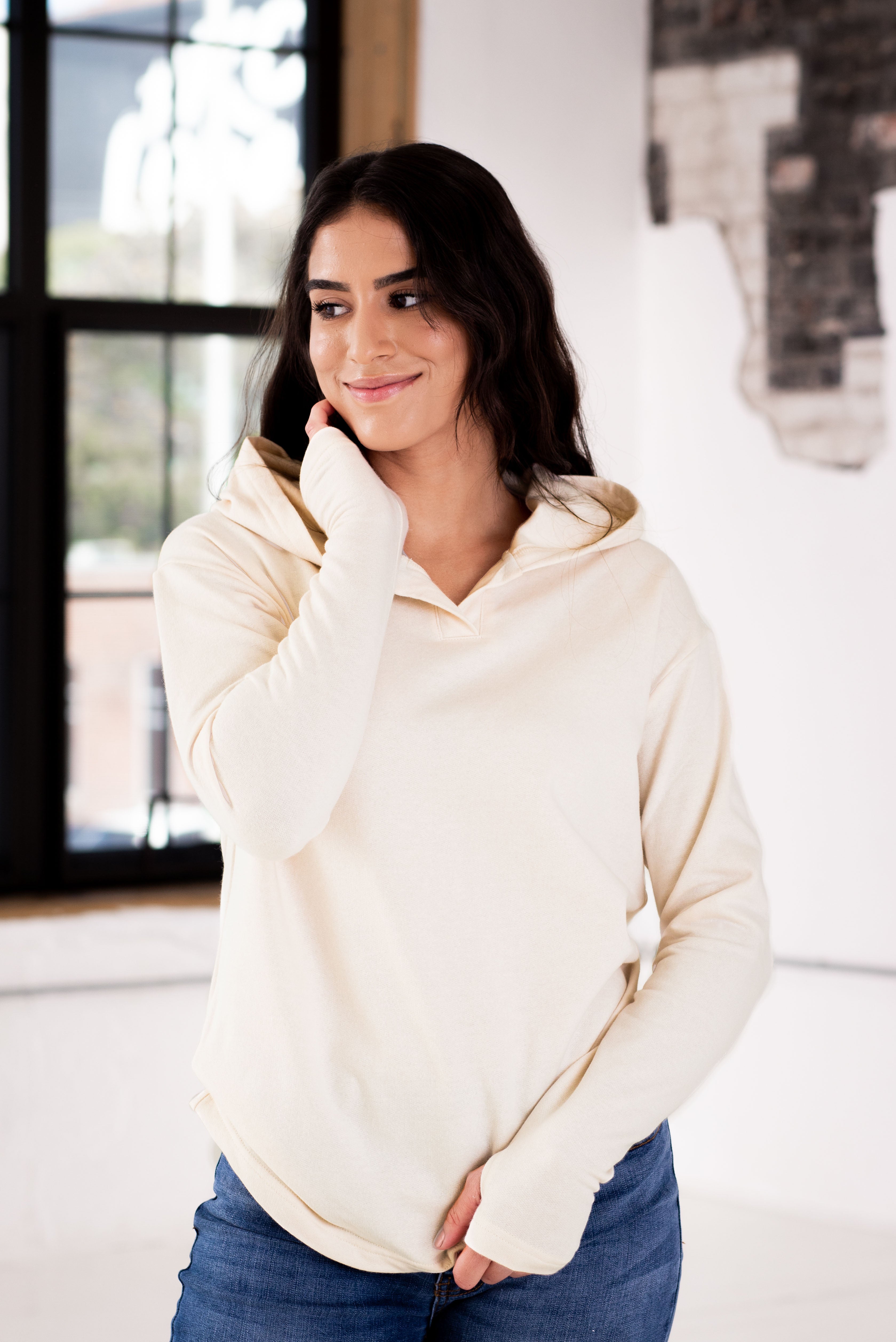 Ladies Weekender Hoodie | USA Fabric | Heathered Fleece | Thumbhole | Sizes SM-3X