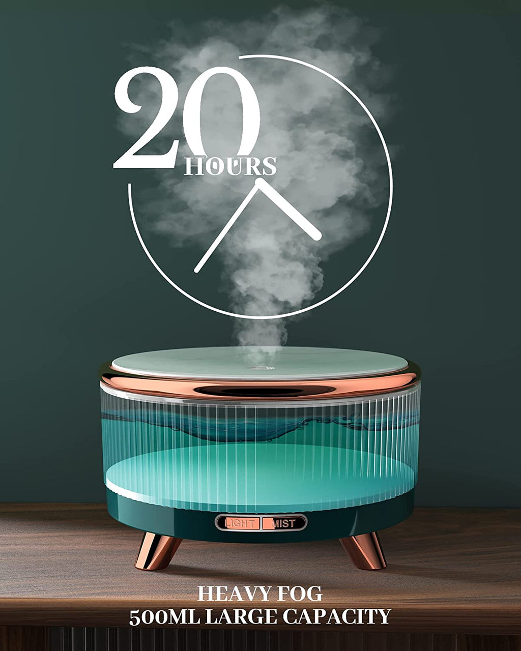 Wooden LED Aromatherapy Essential Oil Diffuser | 500ml | Sleep, Relaxation & Wellness