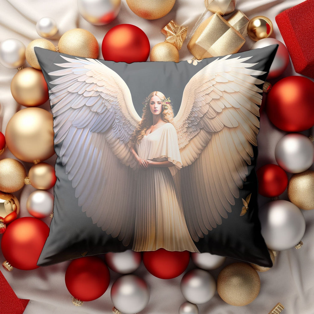 Angelic Christmas Throw Pillow — Indoor & Outdoor Holiday Decor