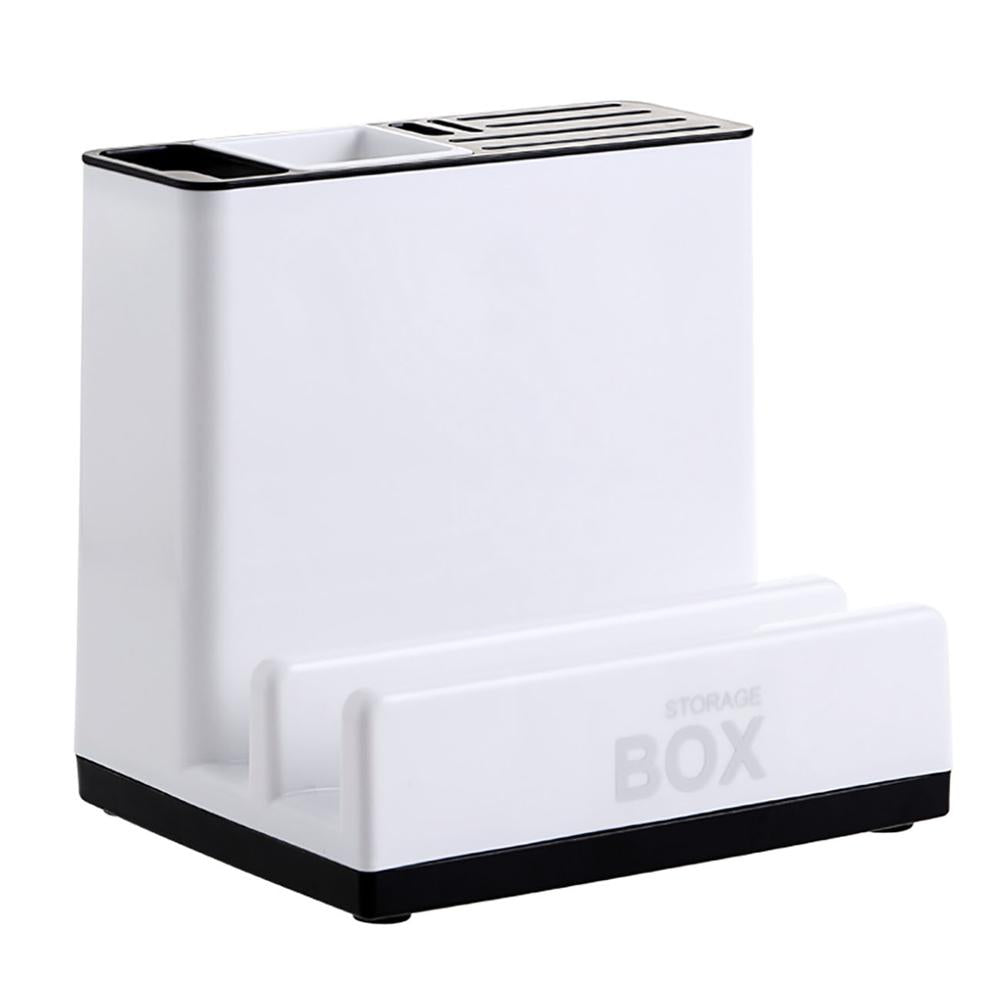 Kitchen Tableware & Knife Storage Organizer | Desktop | White