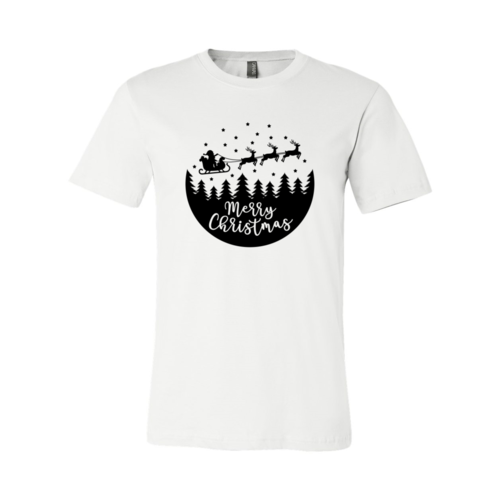 Merry Christmas Scene With Santa T-Shirt – Unisex | 7 Colors | XS–4XL