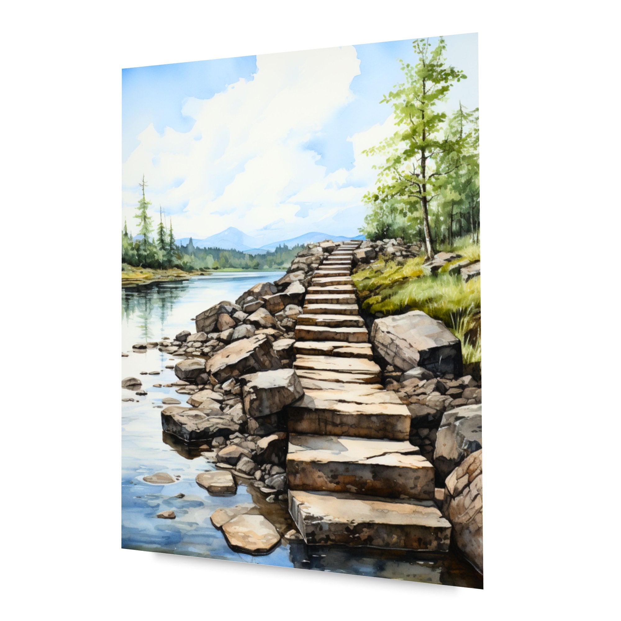 Wall Decor Giclee Poster Art Print - Rustic Stepping Stone Inspiration