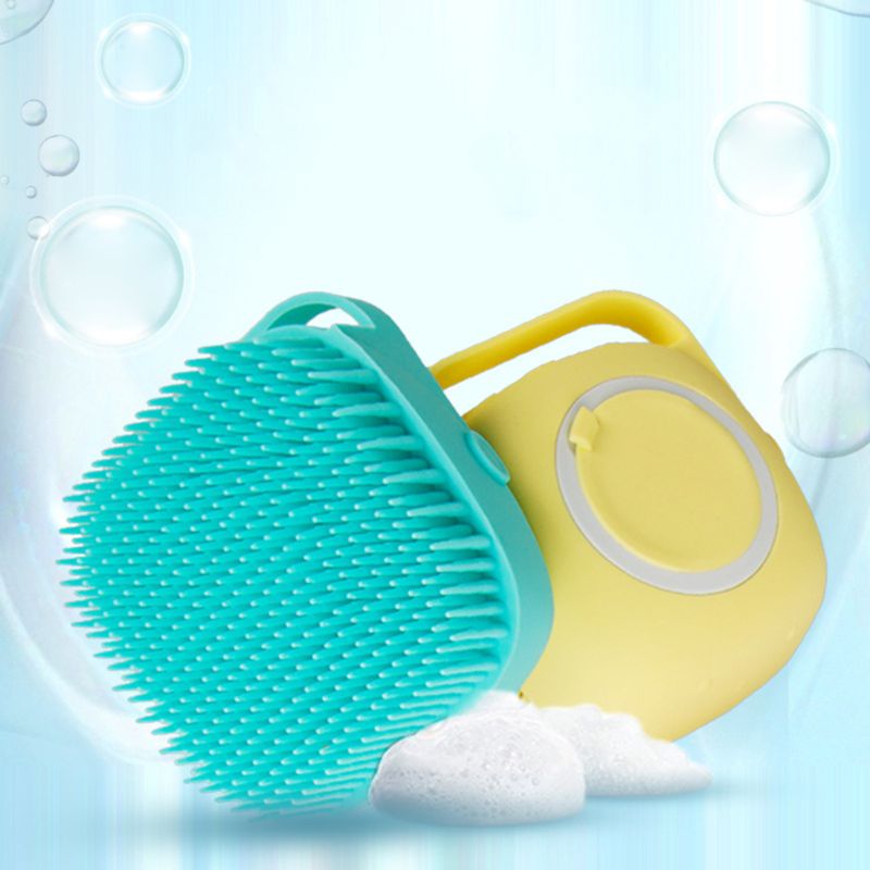 Soft Silicone Bristles Cat Dog Bath Brush Comb Scrubber Shampoo