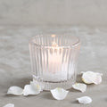 Pressed Clear Glass Tealight & Votive Holders | Set of 4 | Textured Candlelight | Powered by People