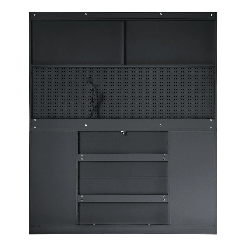 Storage Cabinet Black MDF, Glass for home organization and storage