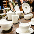 Julia White Fine Porcelain Coffee Mug | 12 oz | Embossed Rolled Rim | Made in England | Sold Individually | Wilmax