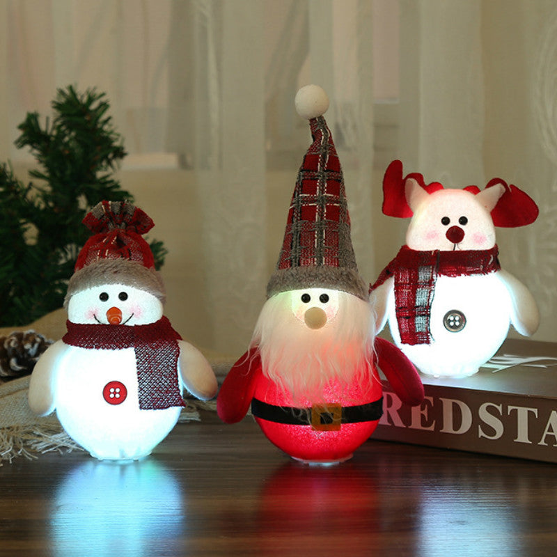 Christmas LED Ornaments — Santa, Snowman & Fawn
