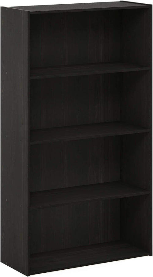 Espresso Four Tier Bookcase Bookshelf Storage Shelves