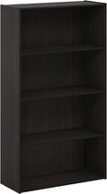 Espresso Four Tier Bookcase Bookshelf Storage Shelves