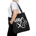 Large Tote Bag God Inspired Life Inspirational Quote Bible Affirmation