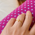 Side Cross Ring | 18K Gold Plated & Silver Stainless Steel