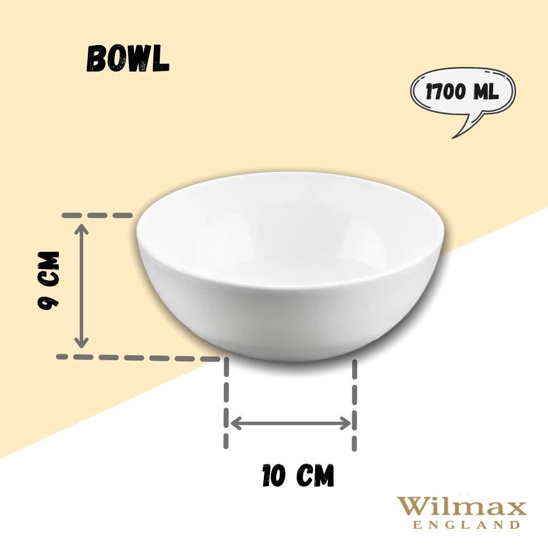 White Fine Porcelain Bowl | 8" | 57 oz | Sold Individually | Soup, Pasta & Salad | Made in England | Wilmax